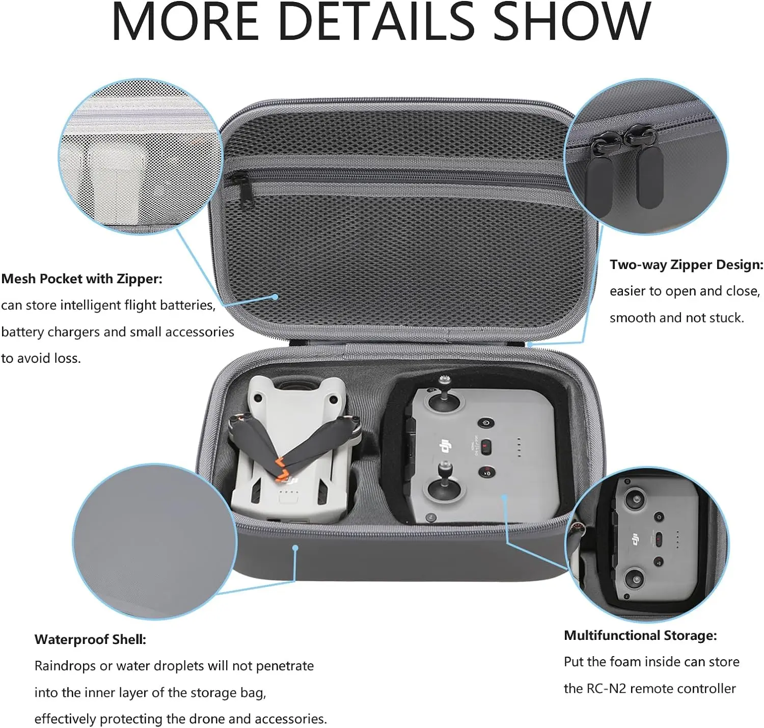 Storage Bag for DJI Mini 4 Pro -Newest Mini 4 Pro Drone Case
