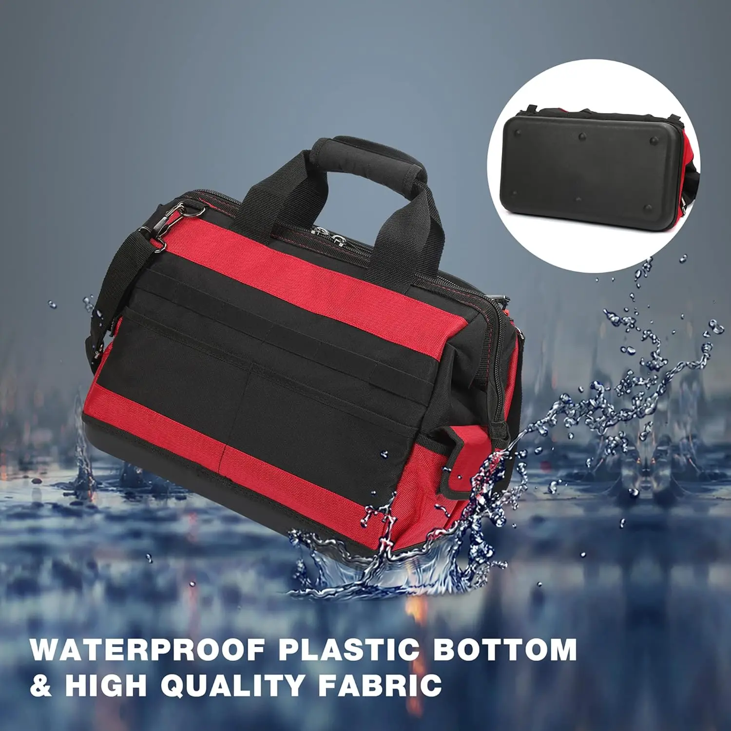 16″ Top Wide Mouth Tool Bag with Multi-Compartment
