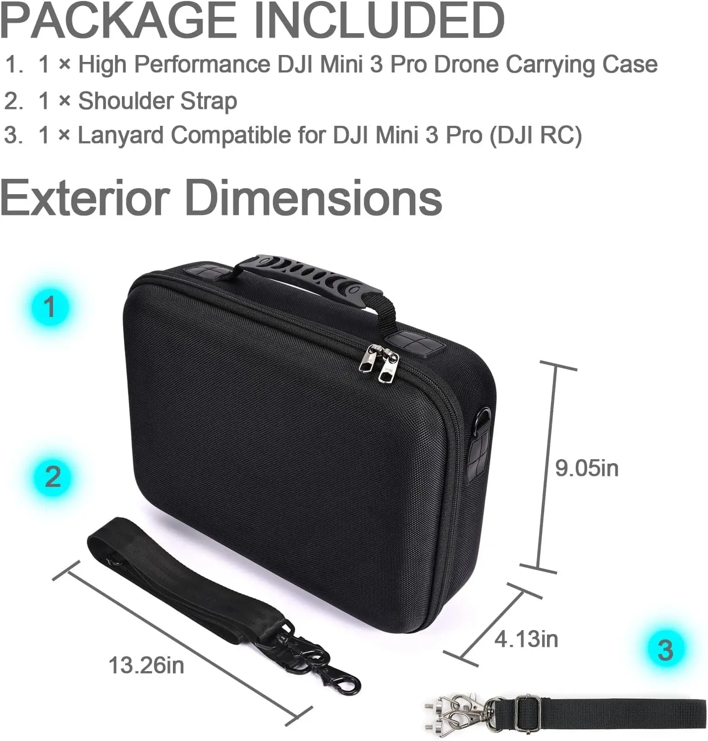 The Hard Travel Carrying Case Compatible with DJI Mini 3 Pro and its Accessories. (Case Only)