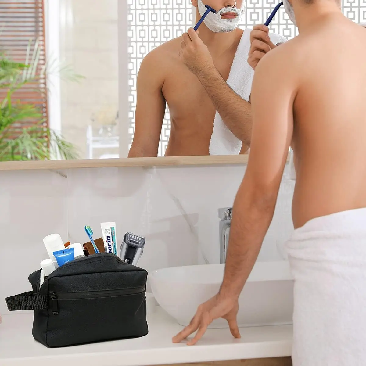 Water-resistant Shaving Bag for Toiletries Accessories