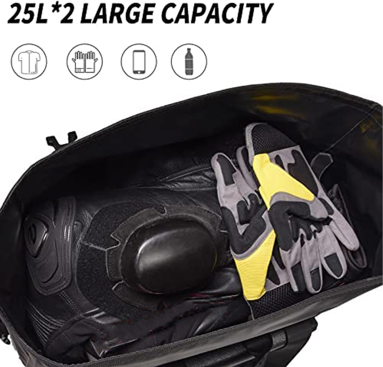 50L Motorcycle Luggage Bags for Motorbike Travel – Motorcycle Panniers Bags – Detachable Bag