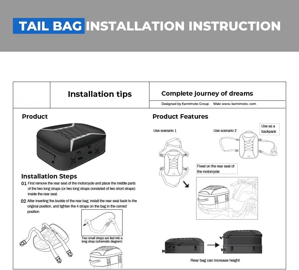 Premium Motorcycle Tail Bag