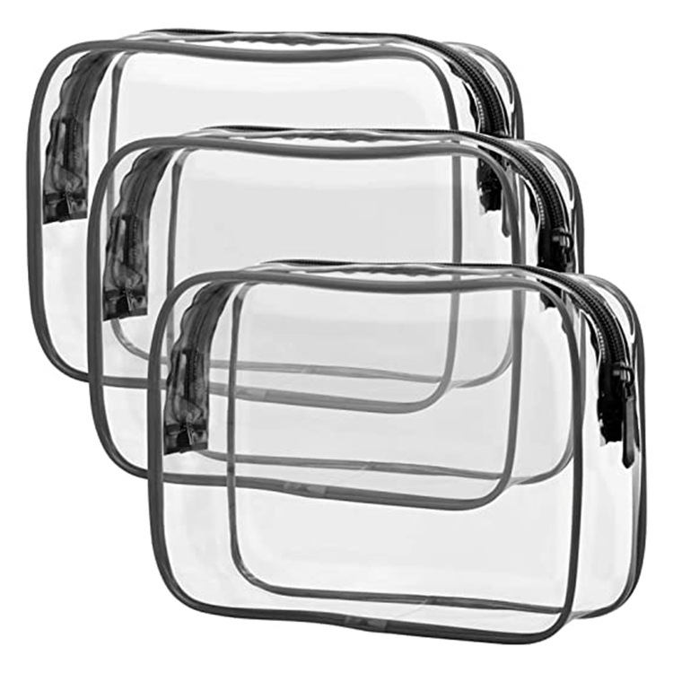 Clear Cosmetic Toilety Bag TSA Approved Toiletry Bags, 4 Pack Quart Size Clear Makeup Bags, Clear Travel Bags for Toiletries