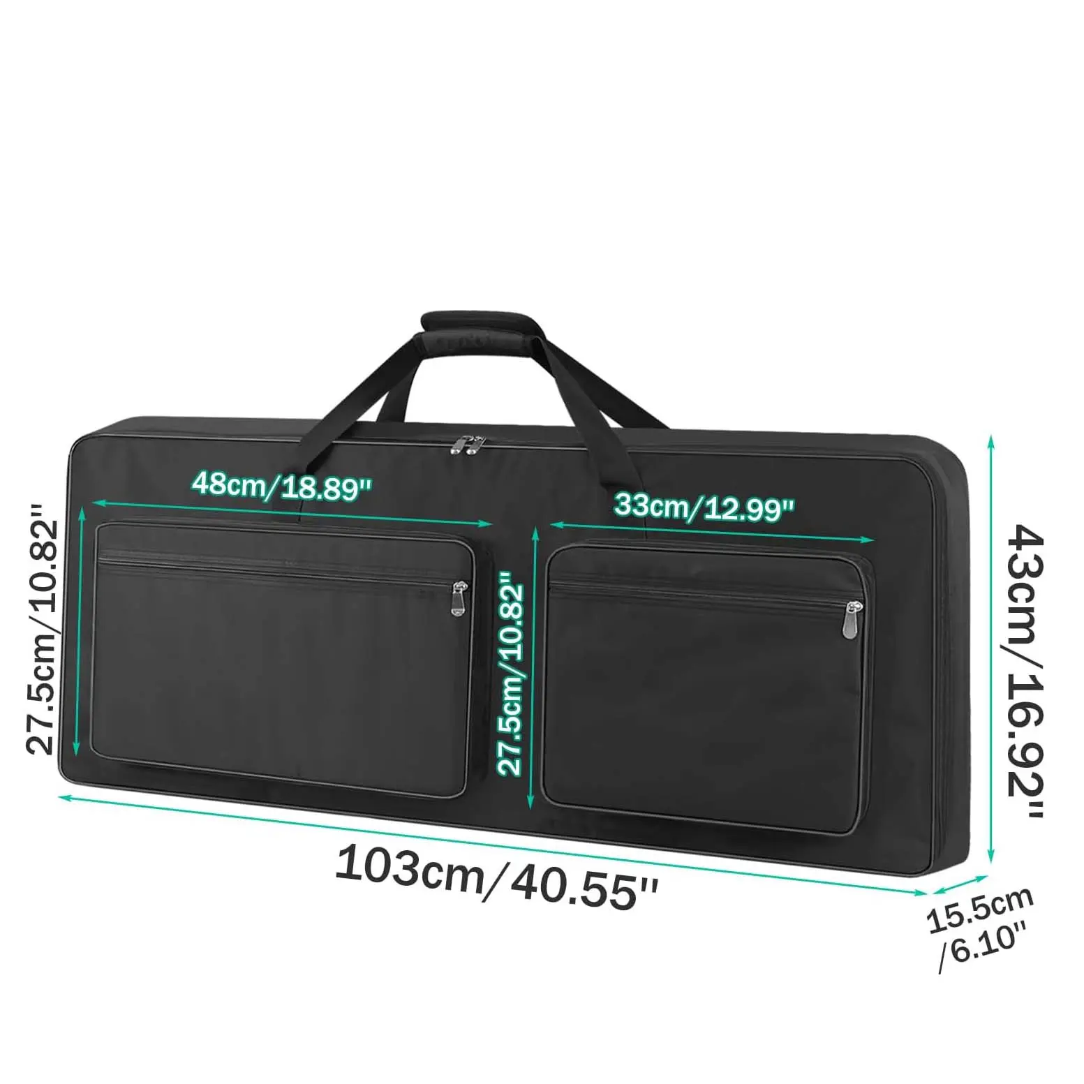 61 Key Piano Keyboard Case Bag 40.6”x6.1”x17”