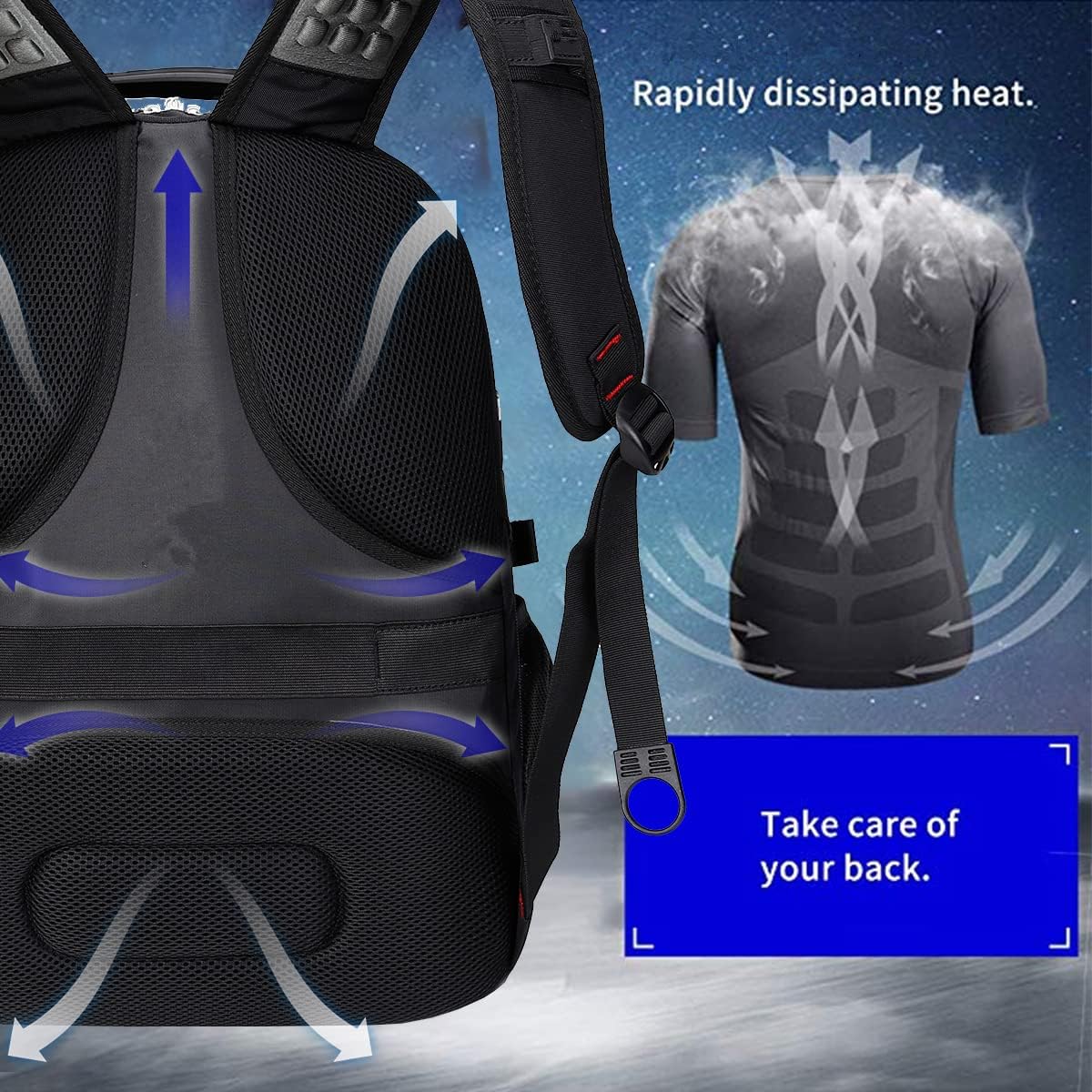 Extra Large 52L Travel Laptop Backpack with USB Charging Port,Etc for Unisex
