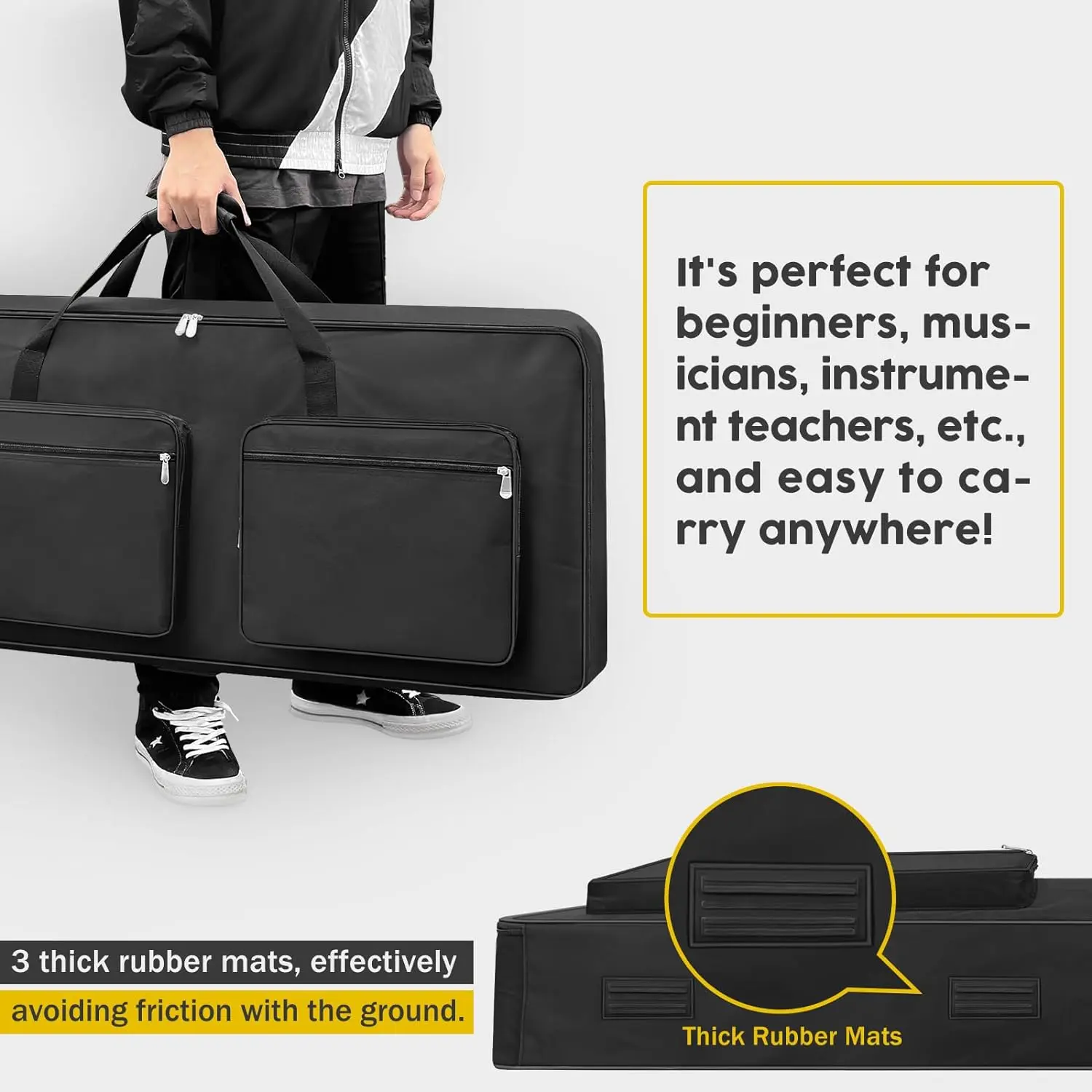 61 Key Piano Keyboard Case Bag 40.6”x6.1”x17”