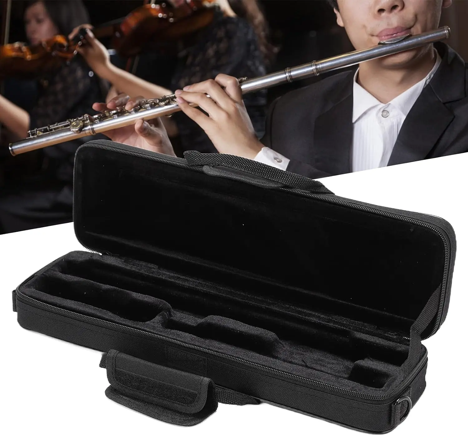 Flute Case Carrying Bag, Oxford Cloth Flute Bag Messenger Bag