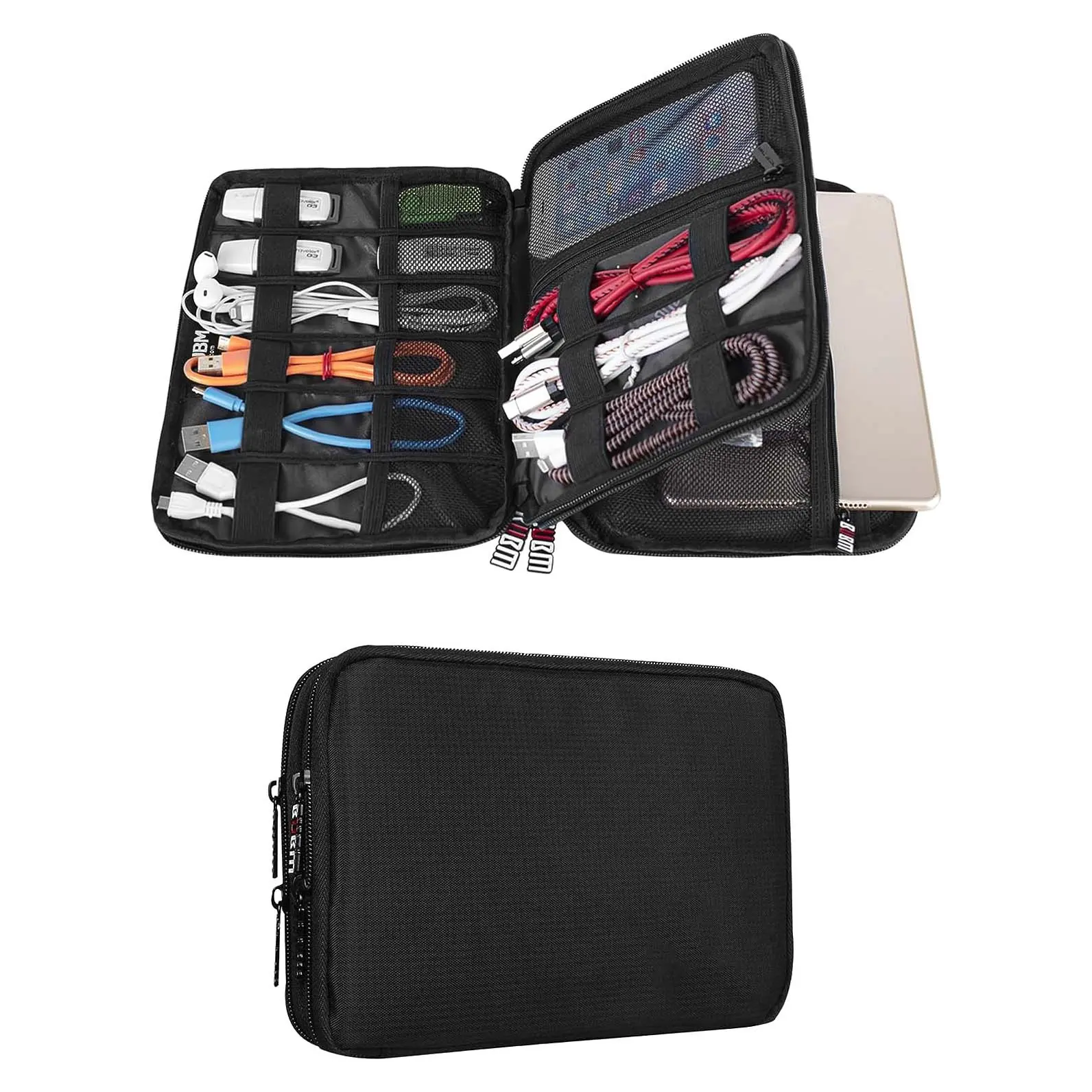 The Double Layer Electronic Accessories Organizer, Travel Gadget Bag for Cables
