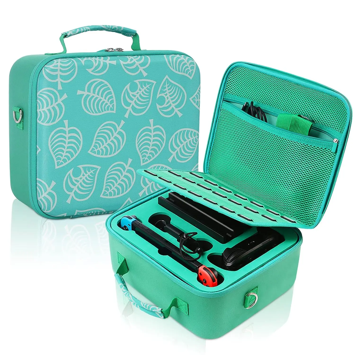Large Carrying Hard Shell Storage Case for Nintendo Switch, Fits Complete Switch System Console, Switch Dock,Pro Controller,Joy-Con Grip with 21 Games Cards Slots Featured Image